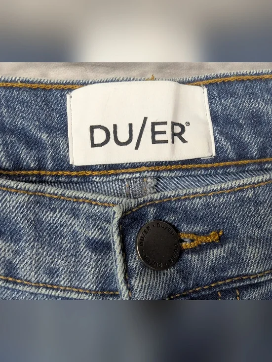 DU/ER Performance Denim High Rise Wide Leg Jeans Medium Wash - Picture 4 of 8